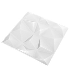 Panneaux muraux 3D 48 pcs 50x50 cm Blanc diamant 12 m²