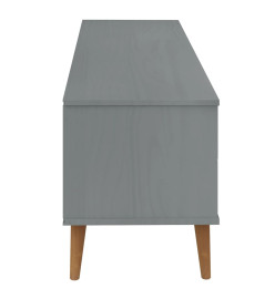 Meuble TV MOLDE Gris 158x40x49 cm Bois de pin massif