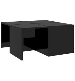 Tables basses 4 pcs Noir brillant 33x33x33 cm Aggloméré