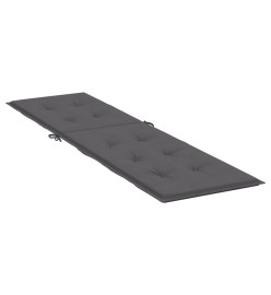 Coussin de chaise de terrasse anthracite (75+105)x50x3 cm