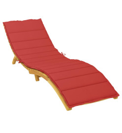 Coussin de chaise longue rouge 200x60x3 cm tissu oxford