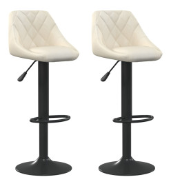 Tabourets de bar lot de 2 crème velours