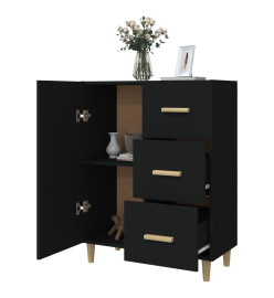 Buffet noir 69,5x34x90 cm bois d'ingénierie