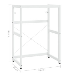 Cadre de lavabo de salle de bain Blanc 59x38x83 cm Fer