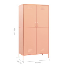 Garde-robe Rose 90x50x180 cm Acier