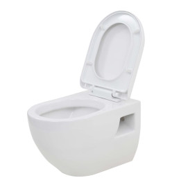 Toilette murale avec réservoir de chasse caché Céramique Blanc