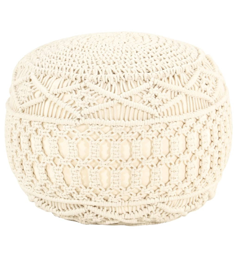 Pouf fait à la main en macramé 45x30 cm Coton