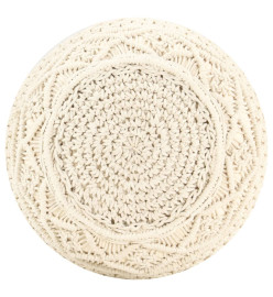 Pouf fait à la main en macramé 45x30 cm Coton