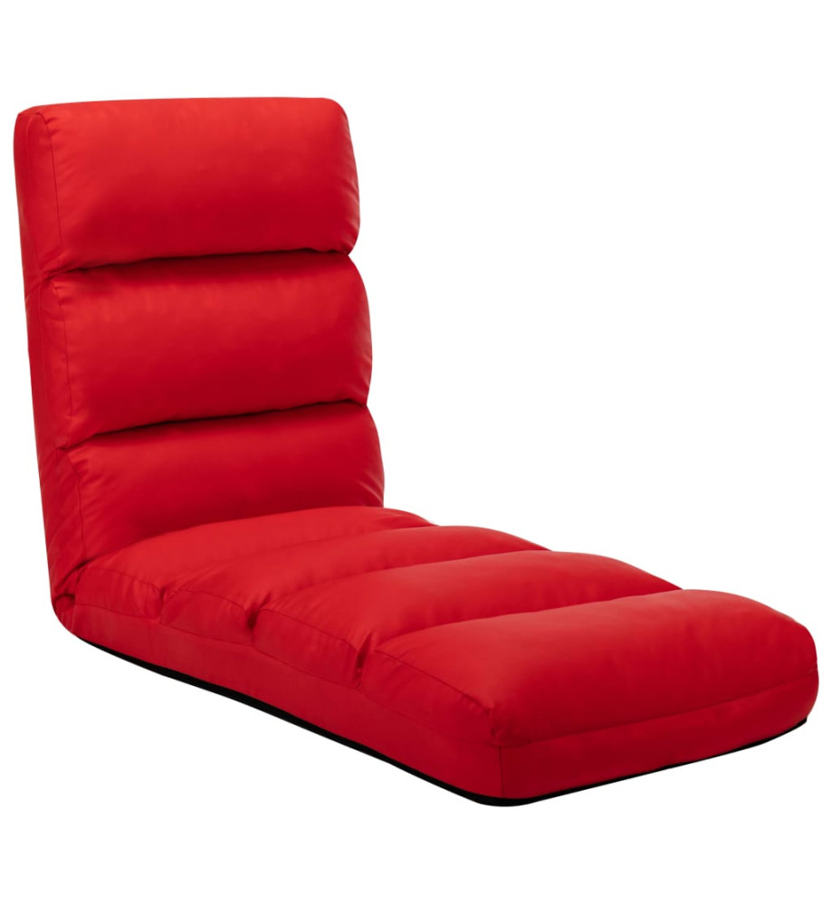 Chaise pliable de sol Rouge Similicuir