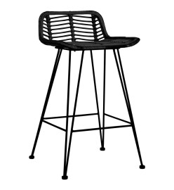 Chaises de bar lot de 2 noir Rotin