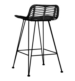 Chaises de bar lot de 2 noir Rotin