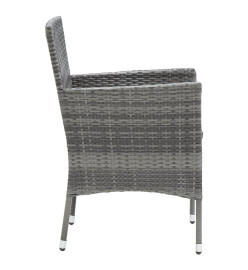 Ensemble de salle à manger de jardin 5 pcs Gris