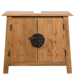 Meuble-lavabo de salle de bains pin massif 70x32x63 cm