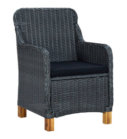 Ensemble de salle à manger de jardin 5 pcs Gris foncé