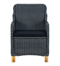 Ensemble de salle à manger de jardin 5 pcs Gris foncé