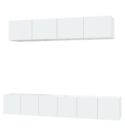 Ensemble de meubles TV 5 pcs Blanc brillant Bois d'ingénierie