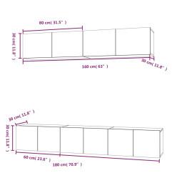 Ensemble de meubles TV 5 pcs Blanc brillant Bois d'ingénierie