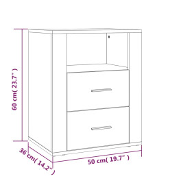 Table de chevet Blanc brillant 50x36x60 cm Bois d’ingénierie