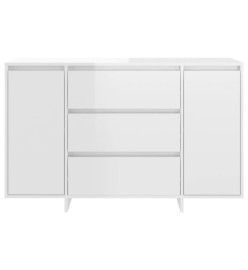 Buffet avec 3 tiroirs Blanc brillant 120x41x75 cm Aggloméré