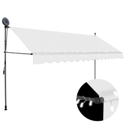 Auvent manuel rétractable avec LED 400 cm Crème