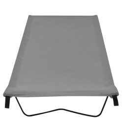 Lit de camping 180x60x19 cm Tissu Oxford et acier Gris