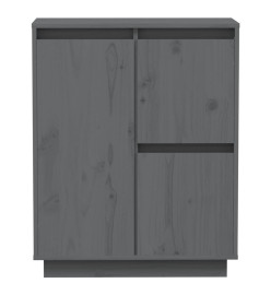 Buffet Gris 60x34x75 cm Bois massif de pin