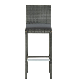 Ensemble de bar de jardin avec coussins 5 pcs Gris
