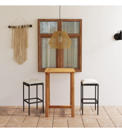 Ensemble de bar de jardin avec coussins 3 pcs Noir