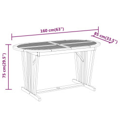 Ensemble à dîner de jardin 7 pcs Bois d'eucalyptus massif
