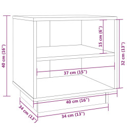 Table de chevet Noir 40x34x40 cm Bois de pin solide