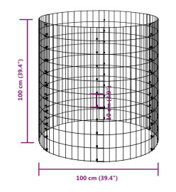 Composteur de jardin Ø100x100 cm Acier galvanisé