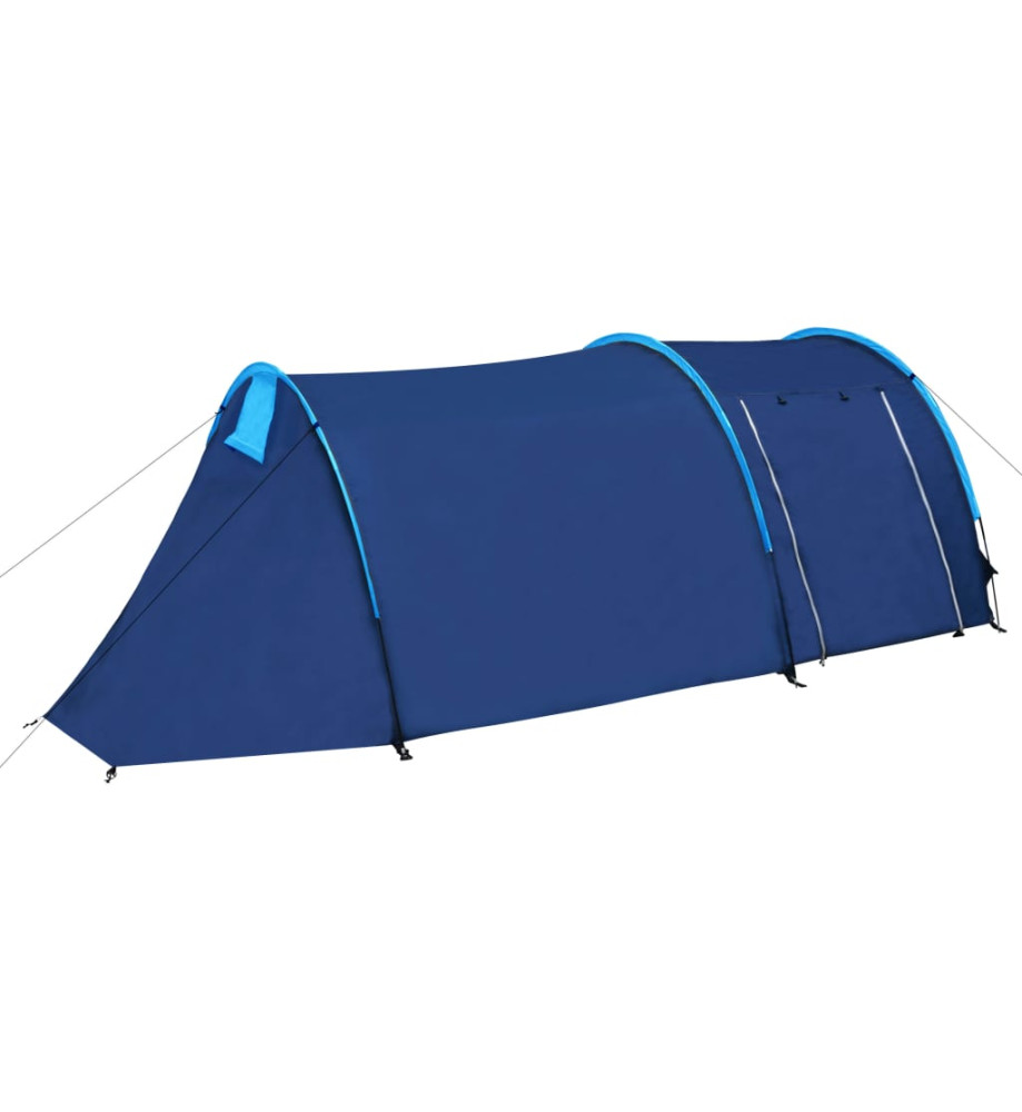 Tente de camping 4 personnes bleu marine et bleu clair