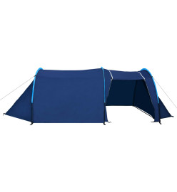 Tente de camping 4 personnes bleu marine et bleu clair