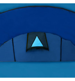 Tente de camping 4 personnes bleu marine et bleu clair