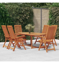 Ensemble à dîner de jardin 7 pcs Bois d'eucalyptus massif