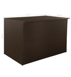 Boîte de stockage de jardin Marron 150x100x100cm Résine tressée