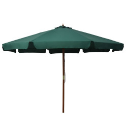 Parasol avec mât en bois 330 cm Vert