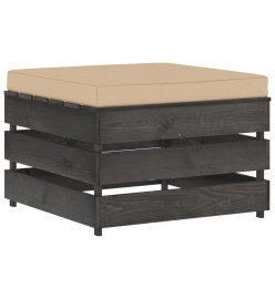Salon de jardin 8 pcs avec coussins Bois imprégné de gris
