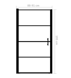 Porte de douche Verre trempé 91x195 cm Noir