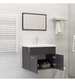 Ensemble de meubles de salle de bain Gris brillant Aggloméré