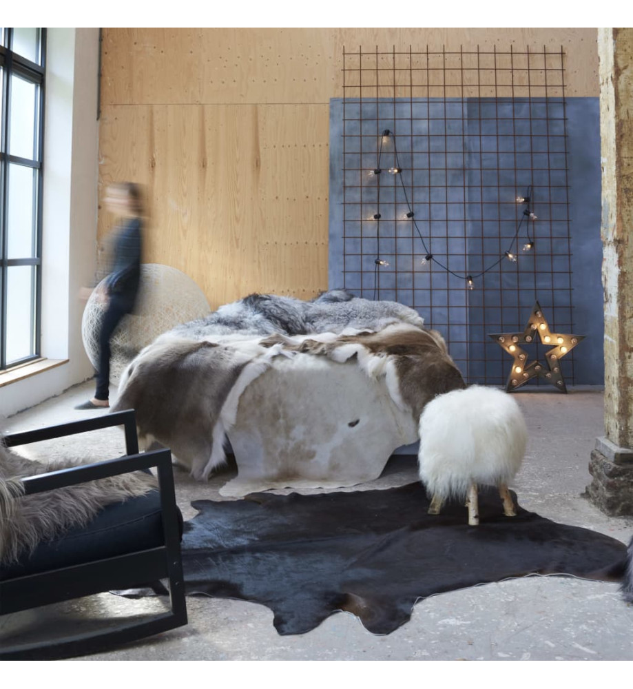 Tapis en peau de vache véritable Noir 150 x 170 cm Tapis en peau de vache véritable Noir 150 x 170 cm