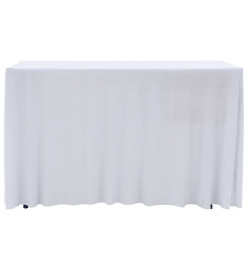 Nappes élastiques de table avec jupon 2 pcs 183x76x74cm Blanc