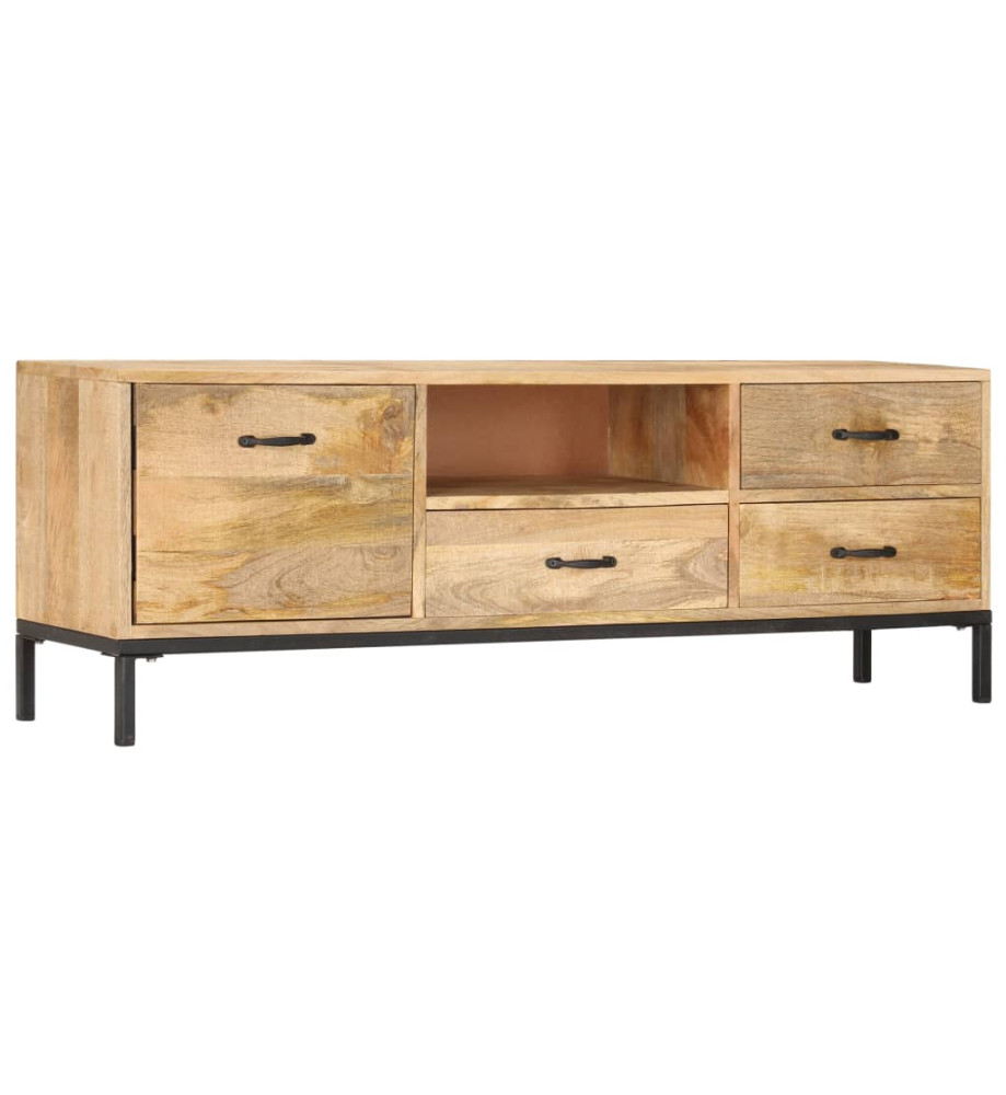 Meuble TV 130 x 30 x 45 cm Bois massif de manguier