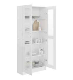 Armoire à vitrine Blanc 82,5x30,5x185,5 cm Aggloméré