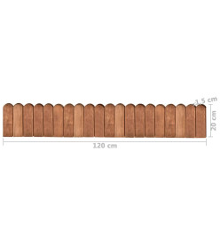 Rouleau de bordure Marron 120 cm Bois de pin imprégné