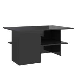 Table basse Noir brillant 90x60x46,5 cm Aggloméré