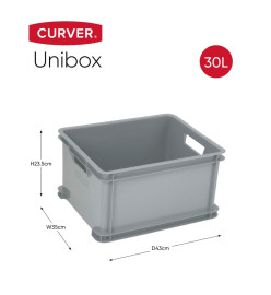 Curver Boîte de rangement Unibox 3x30 L Argenté