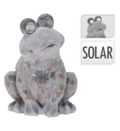 ProGarden Décoration grenouille avec lampe solaire Oxyde de magnésium