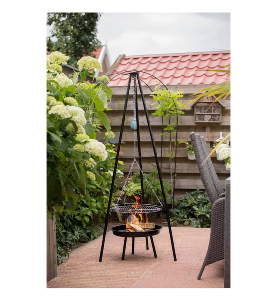 RedFire Barbecue de jardin avec trépied et bol à feu 50 cm noir