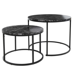 H&S Collection Ensemble de tables d'appoint 2 pcs noir